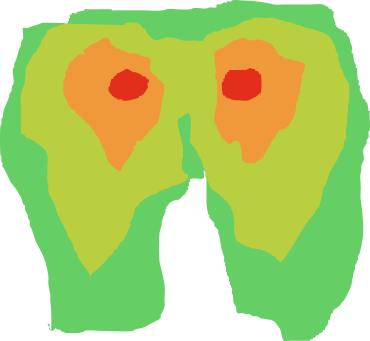 A simplified pressure map example. Usually there are more areas.